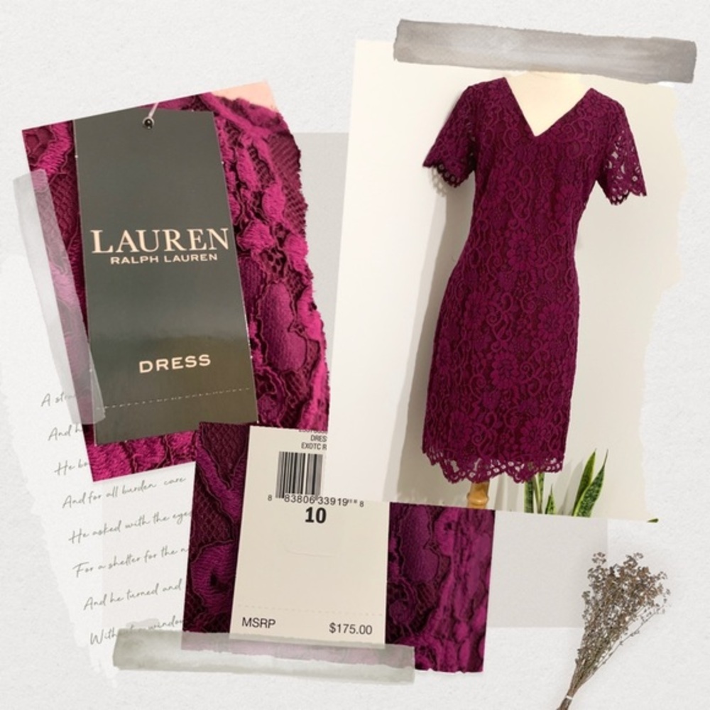 Whimsigoth NWT Ralph Lauren Beautiful Lace Dress